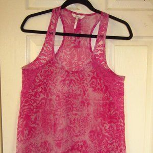 Kirra Chiffon and lace tank top racer back size SM